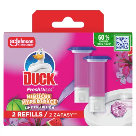 Duck Fresh Discs WC-öblítő korong utántöltő Hibiscus Hyperspace 2x36ml