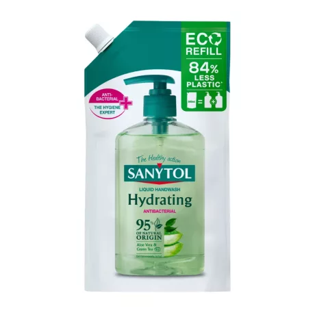 Sanytol fertőtlenítő és hidratáló folyékony szappan utántöltő Zöld tea 500ml