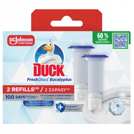 Duck Fresh Discs WC-öblítő korong utántöltő Eukaliptusz 2x36ml