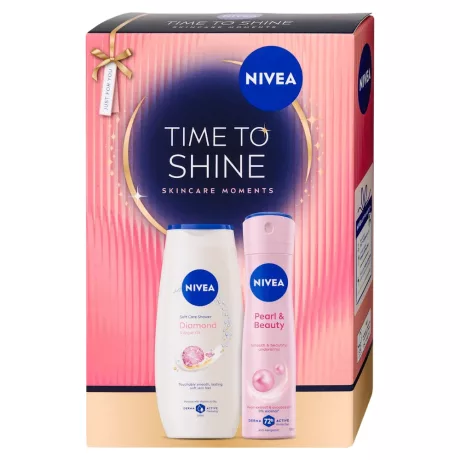 Nivea Time to Shine Ajándékcsomag - Krémtusfürdő + Dezodor