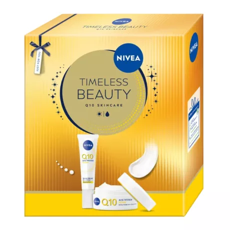 Nivea Timeless Beauty Q10 Ajándékcsomag - Nappali arckrém + Szemkörnyékápoló