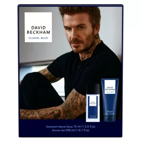 David Beckham Classic Blue ajándékcsomag pumpás dezodor + dezodor