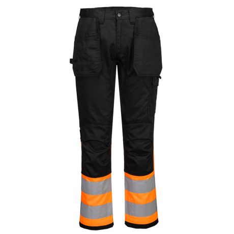 Portwest CD858 WX2 Eco Hi-Vis Class 1 lengőzsebes nadrág narancs-fekete