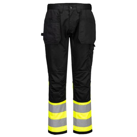 Portwest CD858 WX2 Eco Hi-Vis Class 1 lengőzsebes nadrág sárga-fekete