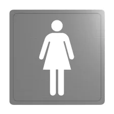   Delabie Női WC piktogram rozsdamentes acél, selyem, öntapadós 12,5x12,5cm