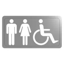   Delabie Univerzális WC piktogram rozsdamentes acél, selyem, öntapadós 23x12,5cm