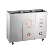   Dayco rozsdamentes acél szelektív hulladékgyűjtő 3 részes 3x53L