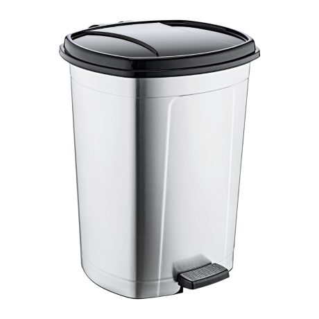 Fémhatású pedálos szemetes kivehető vödörrel 50L