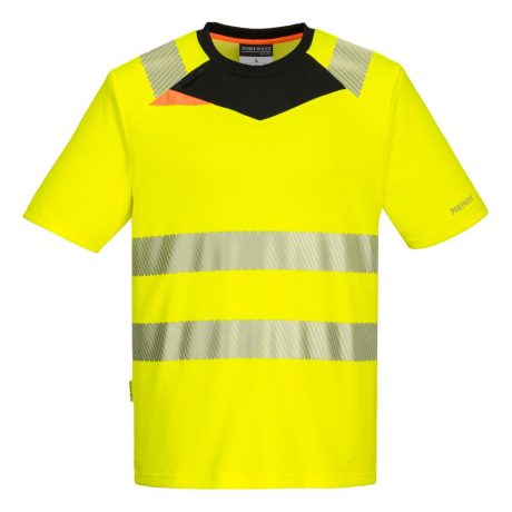 Portwest DX413 DX4 Hi-Vis rövid ujjú pólóing sárga-fekete