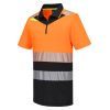 Portwest DX435 DX4 Hi-Vis Class 1 cipzáras pólóing narancs-fekete