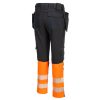 Portwest DX457 DX4 Hi-Vis Class 1 lengőzsebes nadrág narancs-fekete