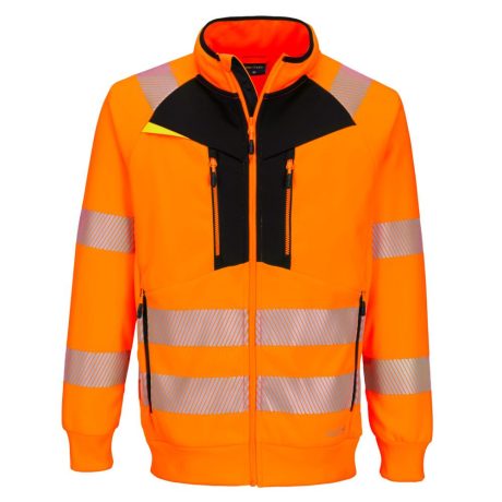 Portwest DX477 DX4 Hi-Vis cipzáras pulóver narancs-fekete