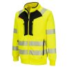 Portwest DX477 DX4 Hi-Vis cipzáras pulóver sárga-fekete