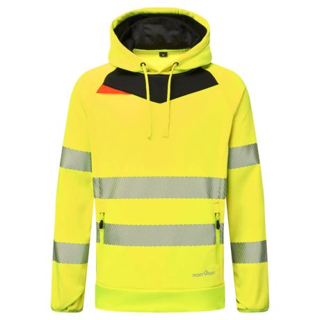 Portwest DX483 DX4 Hi-Vis kapucnis pulóver sárga-fekete