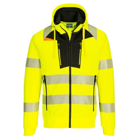 Portwest DX484 DX4 Hi-Vis kapucnis pulóver sárga-fekete