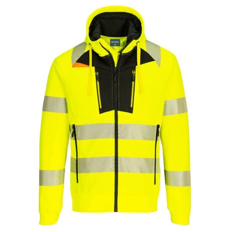 Portwest DX484 DX4 Hi-Vis kapucnis pulóver sárga-fekete