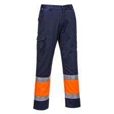   Portwest E049 Hi-Vis kéttónusú nadrág narancs-tengerészkék