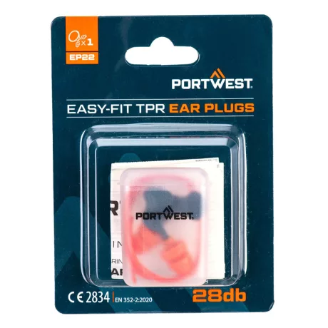 Portwest EP22 Könnyen illeszkedő zsinóros TPR füldugó 28dB