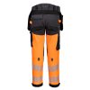 Portwest EV442 EV4 Hi-Vis Class 1 lengőzsebes nadrág narancs-metál szürke