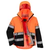 Portwest EV465 EV4 Hi-Vis kabát (3L) narancs-fekete