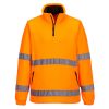 Portwest F302 Hi-Vis cipzáras polár pulóver narancs