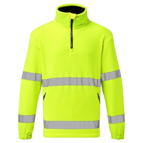 Portwest F302 Hi-Vis cipzáras polár pulóver sárga