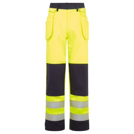 Portwest FR440 Bizflame Hi-Vis kontraszt lángálló lengőzsebes nadrág sárga-tengerészkék