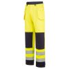 Portwest FR440 Bizflame Hi-Vis kontraszt lángálló lengőzsebes nadrág sárga-tengerészkék