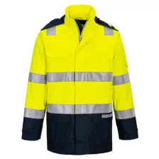   Portwest FR605 Bizflame Hi-Vis arc lángálló multi-norm kabát sárga-tengerészkék