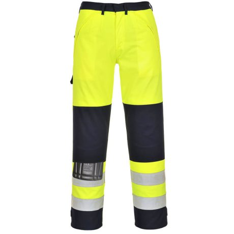 Portwest FR62 Bizflame Hi-Vis lángálló multi-norm nadrág sárga-tengerészkék