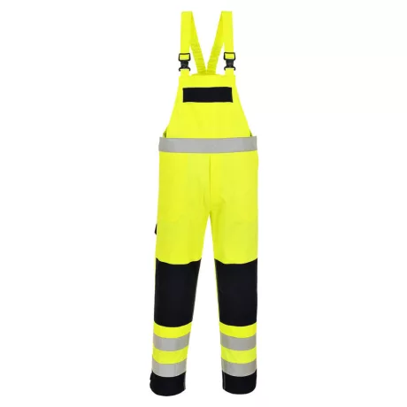 Portwest FR63 Bizflame Hi-Vis lángálló multi-norm kantáros nadrág sárga-tengerészkék