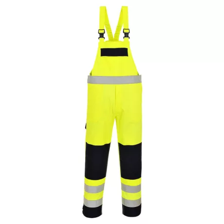 Portwest FR63 Bizflame Hi-Vis lángálló multi-norm kantáros nadrág sárga-tengerészkék