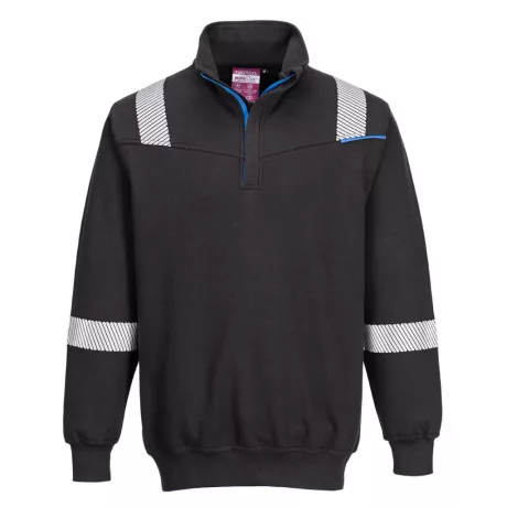 Portwest FR710 WX3 Modaflame 1/4 cipzáras lángálló pulóver fekete
