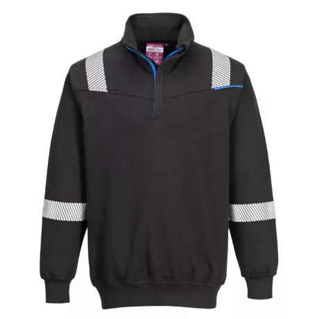 Portwest FR710 WX3 Modaflame 1/4 cipzáras lángálló pulóver fekete