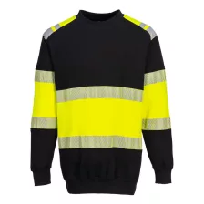   Portwest FR716 PW3 Modaflame Hi-Vis Class 1 pulóver sárga-fekete