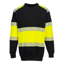   Portwest FR716 PW3 Modaflame Hi-Vis Class 1 pulóver sárga-fekete