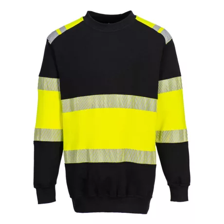 Portwest FR716 PW3 Modaflame Hi-Vis Class 1 pulóver sárga-fekete