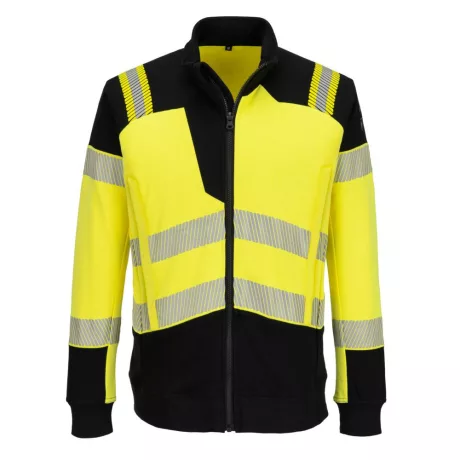 Portwest FR717 PW3 Modaflame Hi-Vis lángálló cipzáras pulóver sárga-fekete