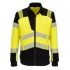 Portwest FR717 PW3 Modaflame Hi-Vis lángálló cipzáras pulóver sárga-fekete