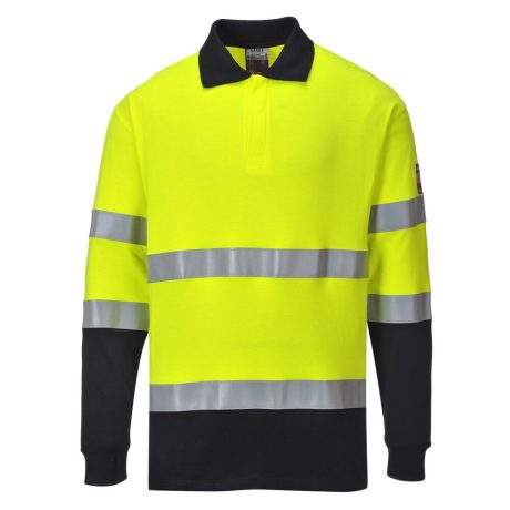 Portwest FR74 Lángálló antisztatikus kéttónusú pólóing sárga-tengerészkék