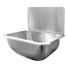   Rozsdamentes acél kiöntő, falikút rács nélkül, hátlappal, szifon nélkül