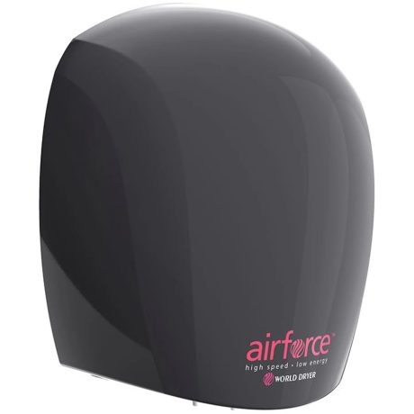 World Dryer Airforce antibakteriális kézszárító - alumínium, fekete 950W