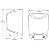 World Dryer SMARTdri Plus állítható erejű kézszárító - alumínium, fekete 400-1200W