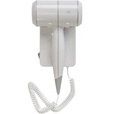   Szállodai ionos hajszárító fali konzollal - 3 fokozat, 2db USB aljzat, fehér 1800W