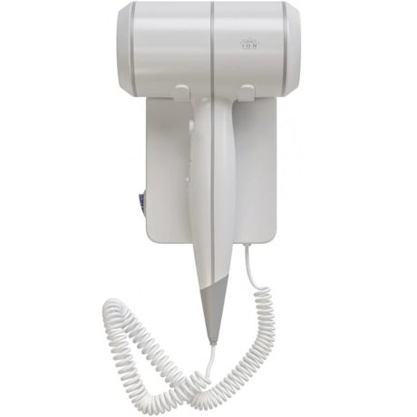 Szállodai ionos hajszárító fali konzollal - 3 fokozat, 2db USB aljzat, fehér 1800W