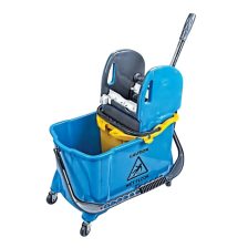   Takarítókocsi műanyag vázzal, 24L osztott vödörrel Kék