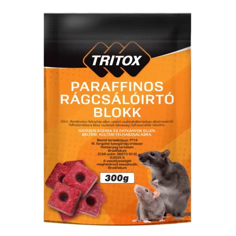 Tritox paraffinos rágcsálóirtó blokk 300g