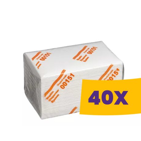 Adagolós V hajtású szalvéta 16,5x21cm hófehér - 2 rétegű 160 lapos, N4 rendszerbe (Karton - 40 csomag)
