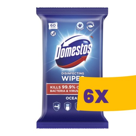 Domestos higiénikus fertőtlenítő kendő Óceán 60db-os (Karton - 6 csg)