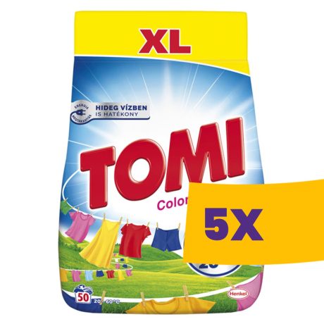 Tomi mosópor színes ruhákhoz - 50 mosás 3kg (Karton - 5 db)